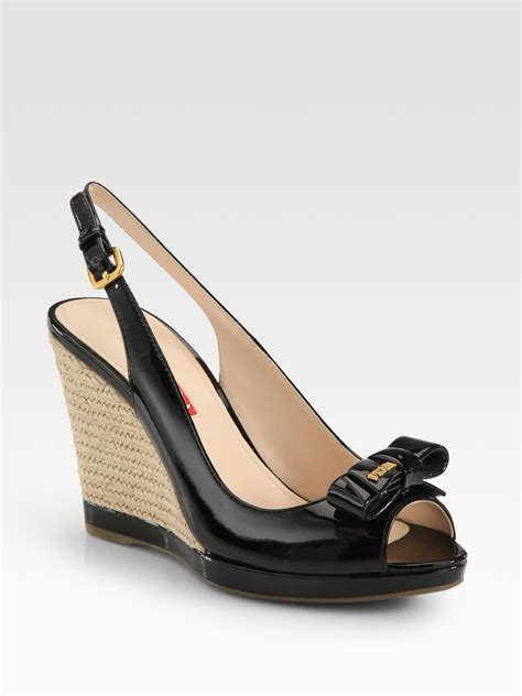 prada espadrilles wedges|prada leather espadrille wedge sandals.